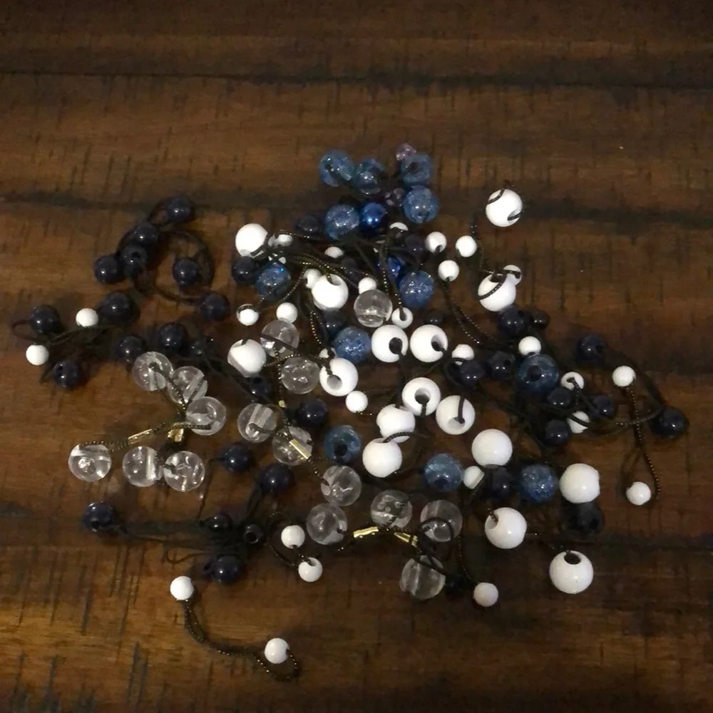 Girls Blue and White Hair Ties bundle of 58